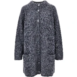 Alpaca-blend long cardigan