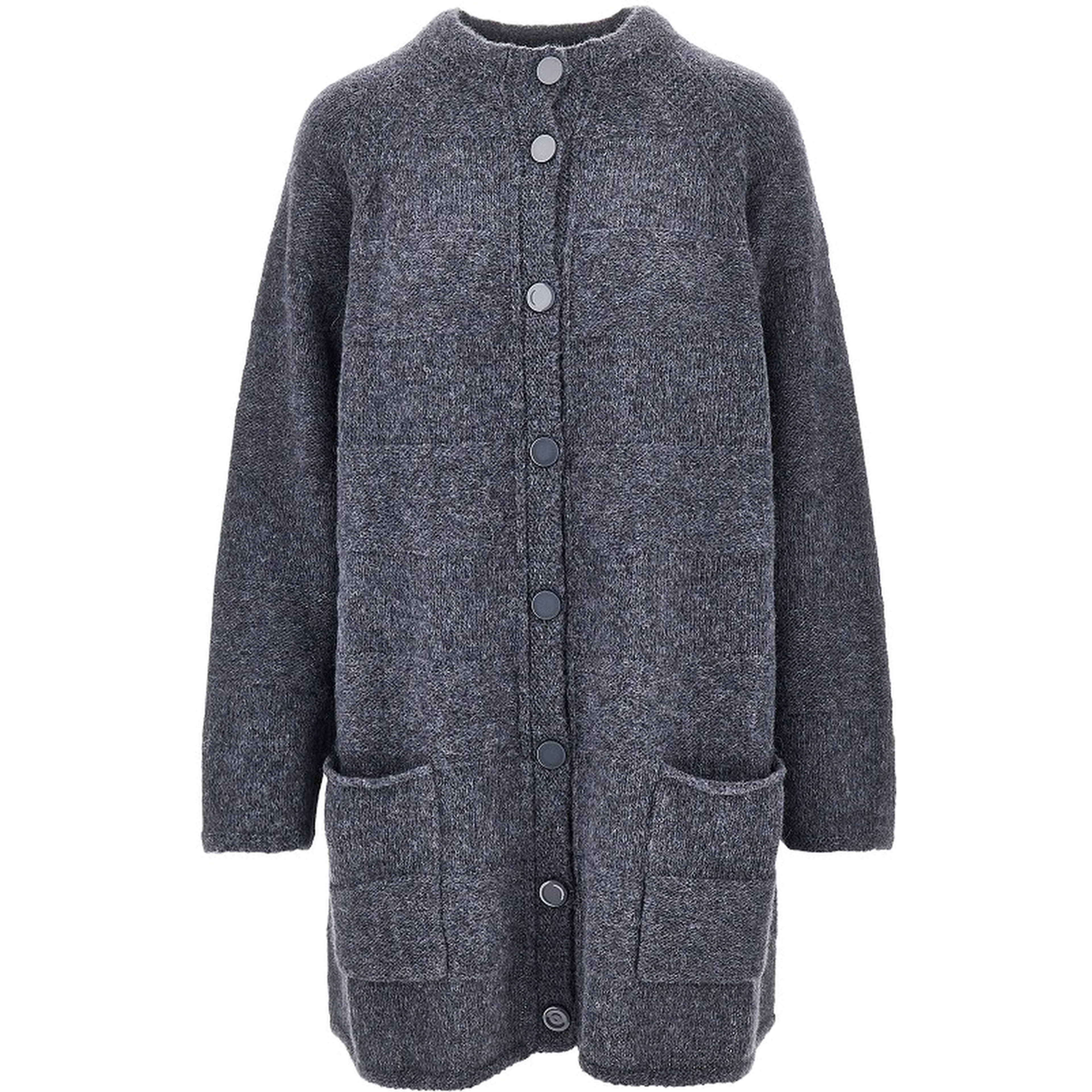 Alpaca-blend long cardigan