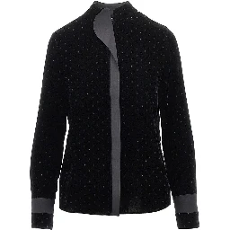 Lurex polka-dot velvet shirt