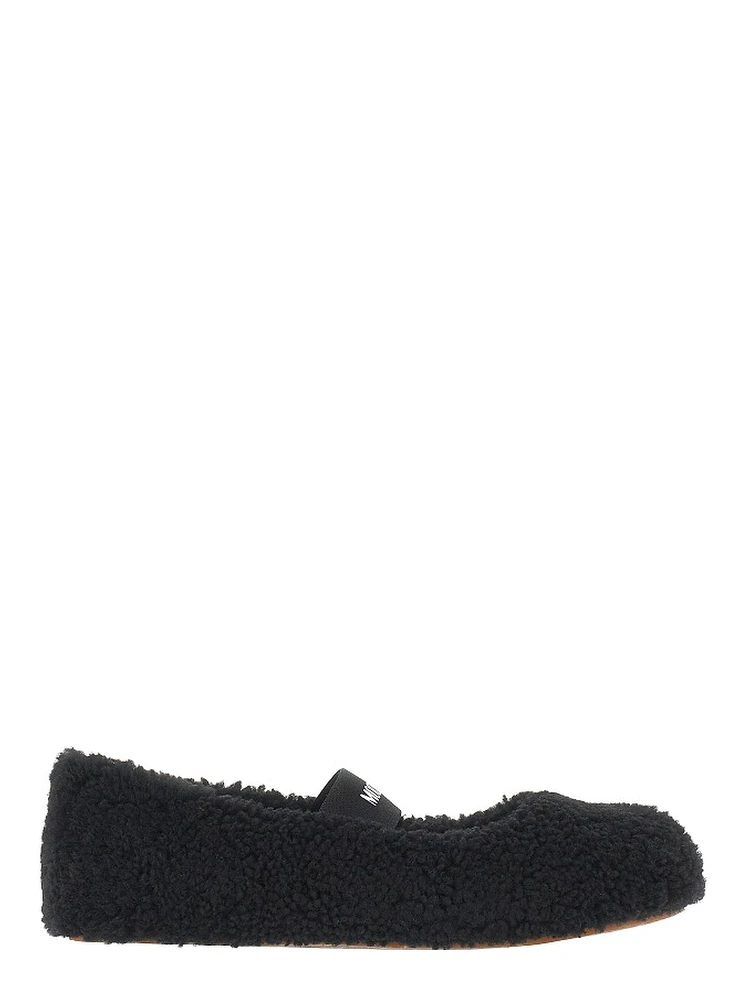 Shearling ballet flats