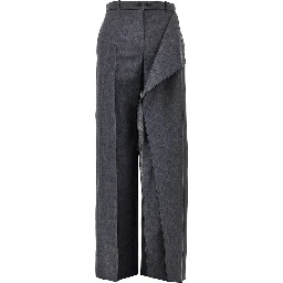 Draped-effect fil-à-fil wool pants