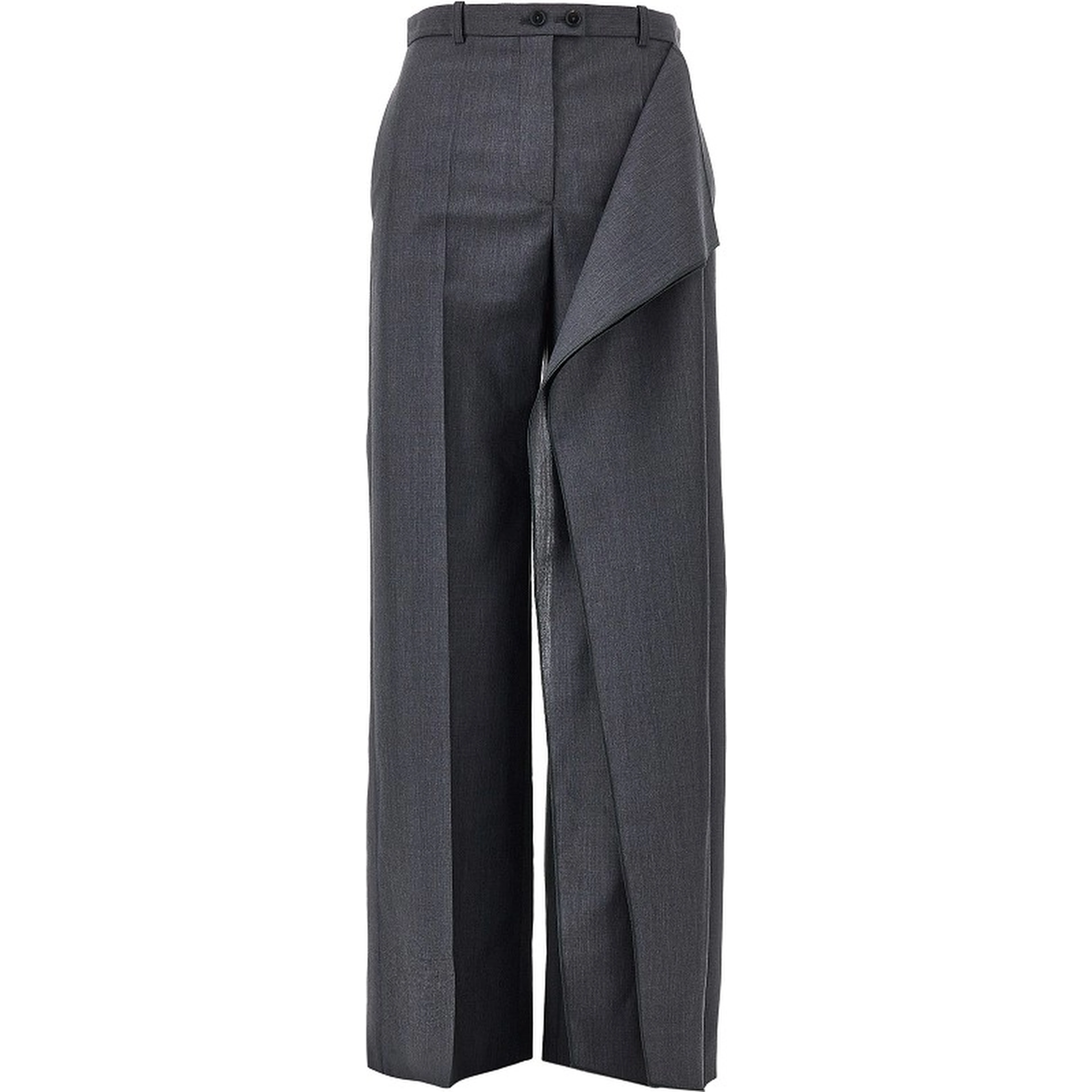 Draped-effect fil-à-fil wool pants