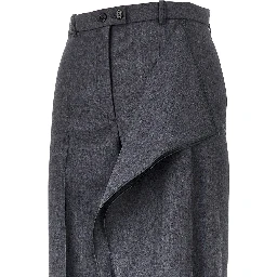 Draped-effect fil-à-fil wool pants