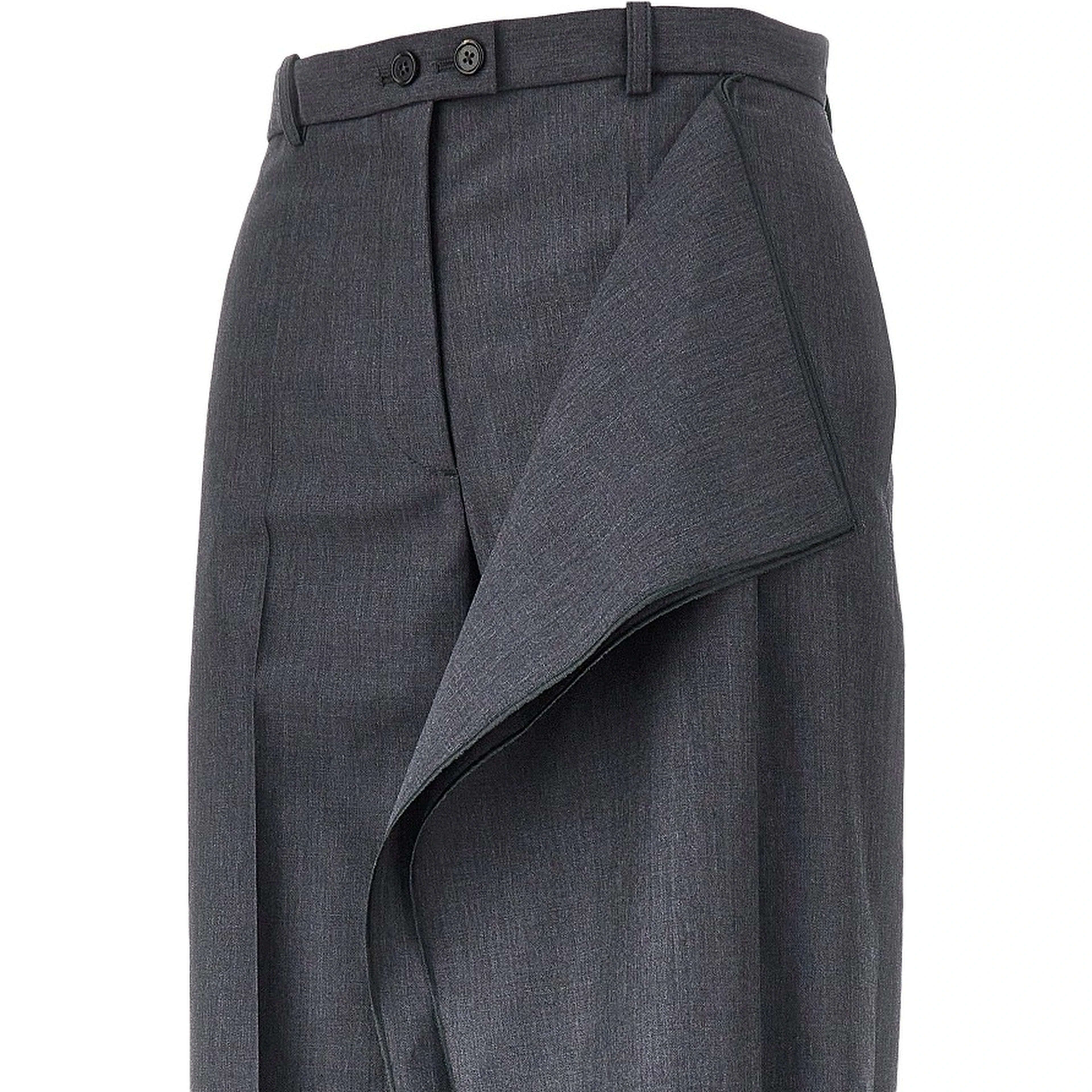 Draped-effect fil-à-fil wool pants