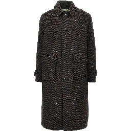Herringbone wool-blend coat