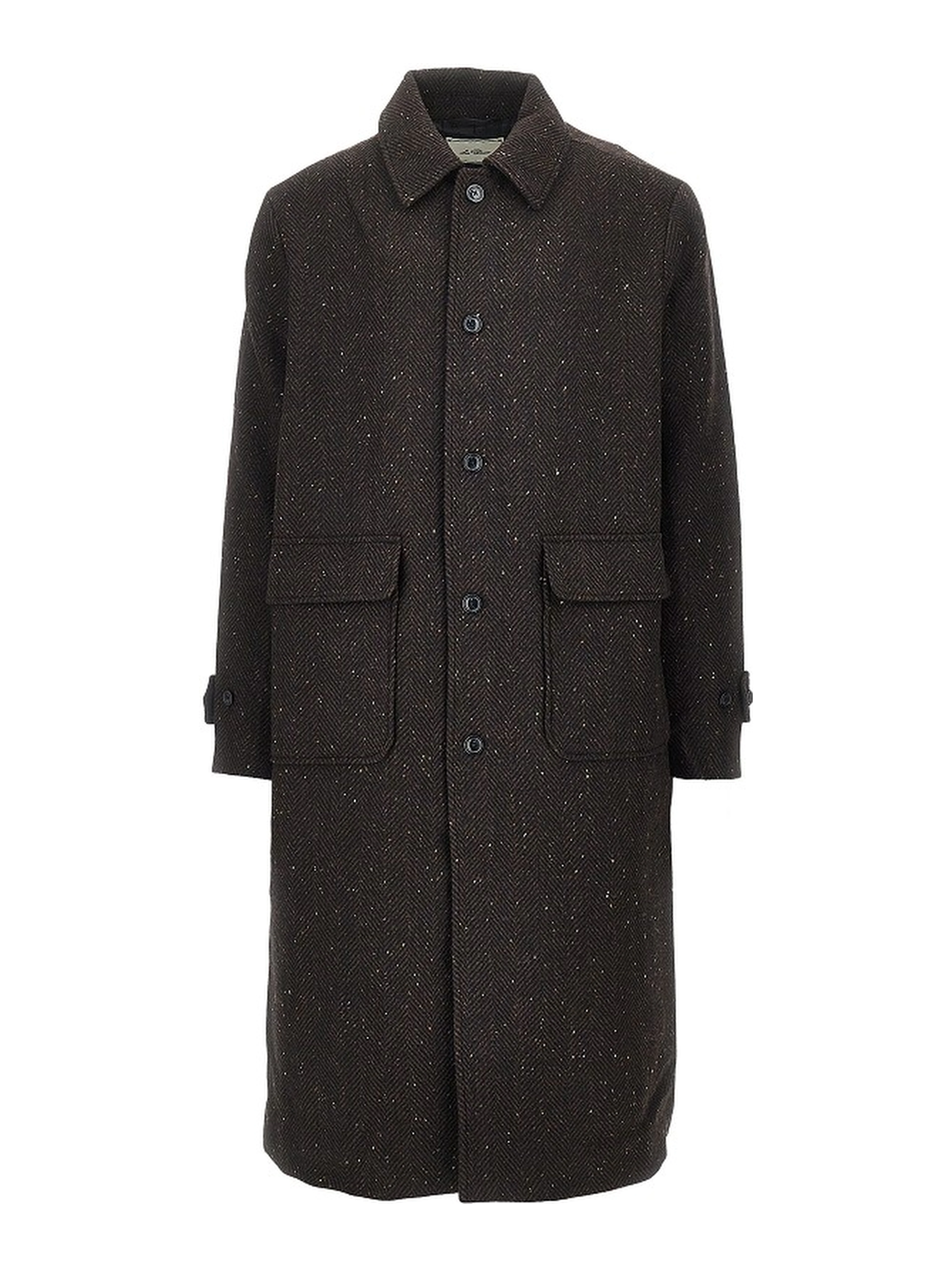 Herringbone wool-blend coat