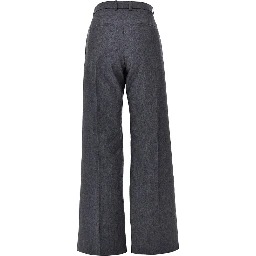 Draped-effect fil-à-fil wool pants