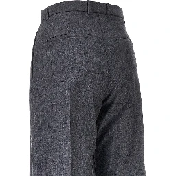 Draped-effect fil-à-fil wool pants