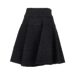 Wool cloth knee-length skirt
