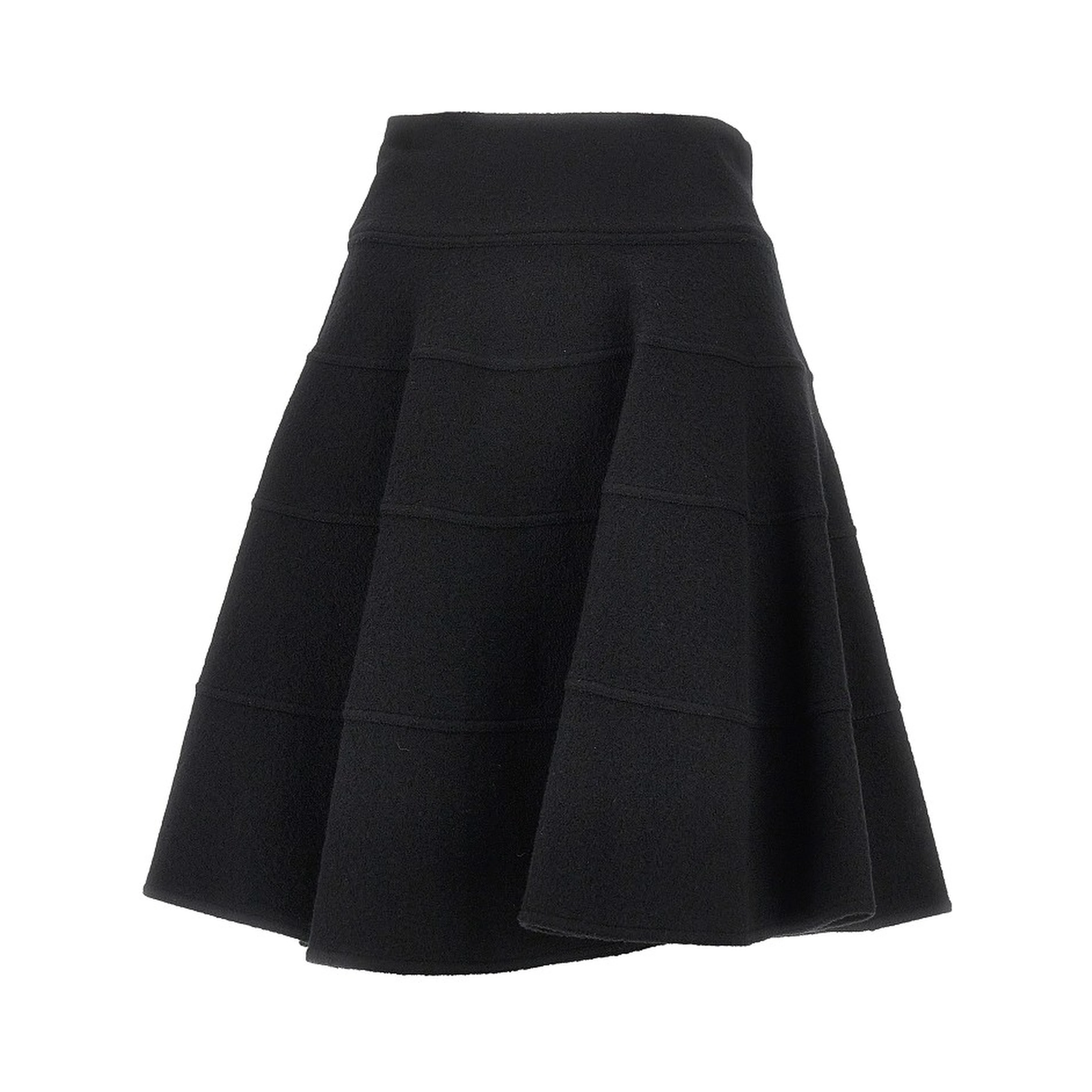 Wool cloth knee-length skirt