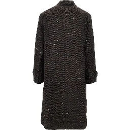 Herringbone wool-blend coat