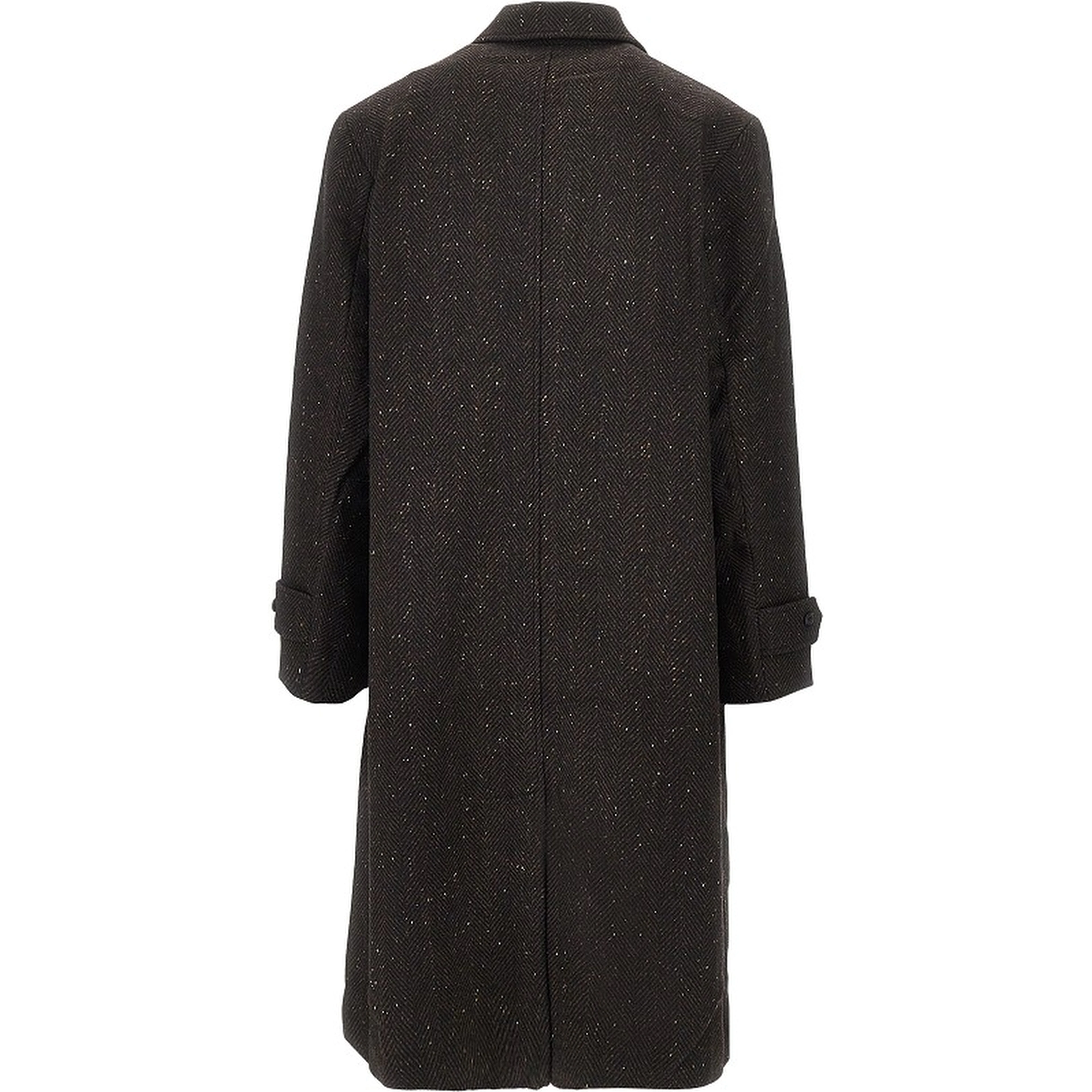 Herringbone wool-blend coat