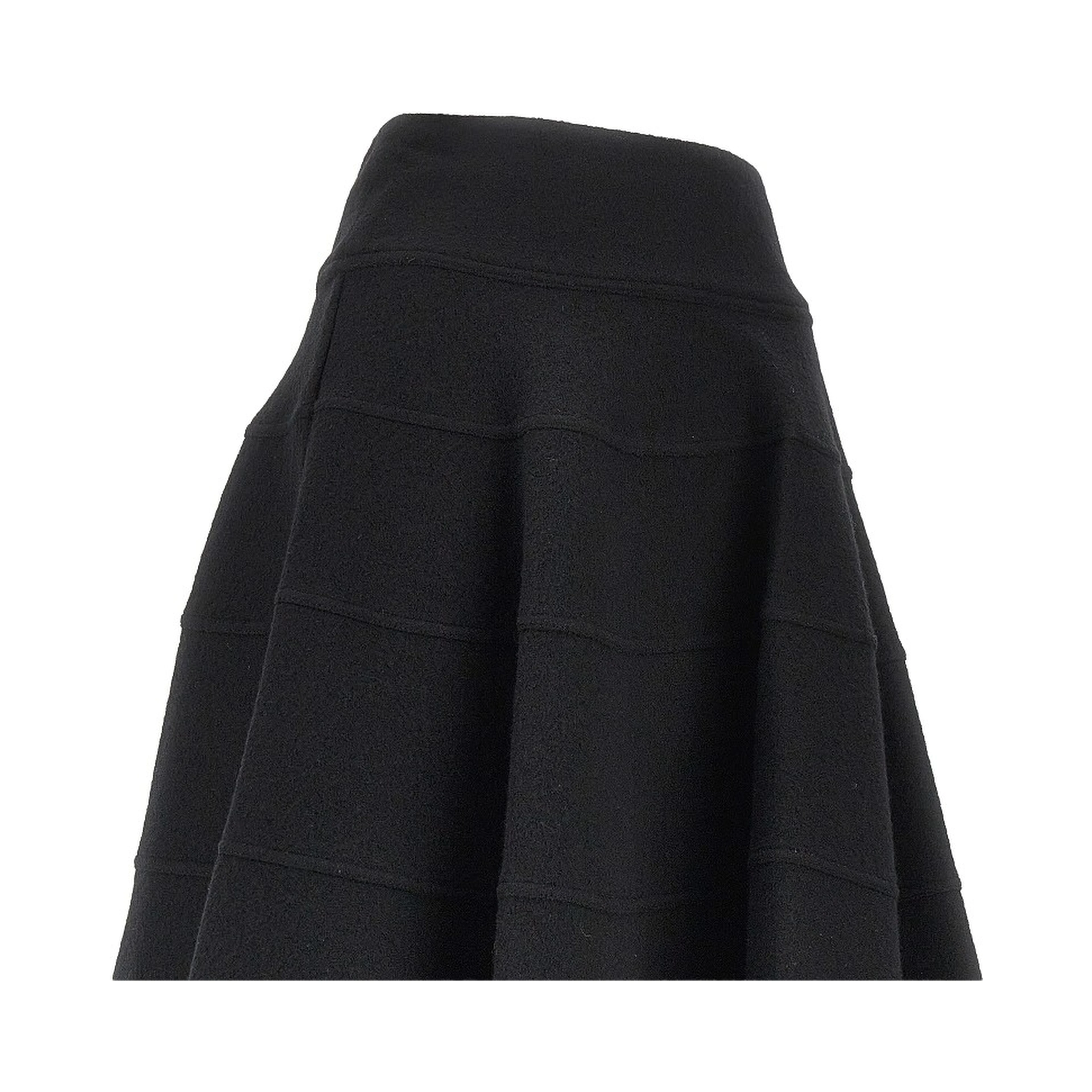 Wool cloth knee-length skirt