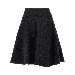 Wool cloth knee-length skirt