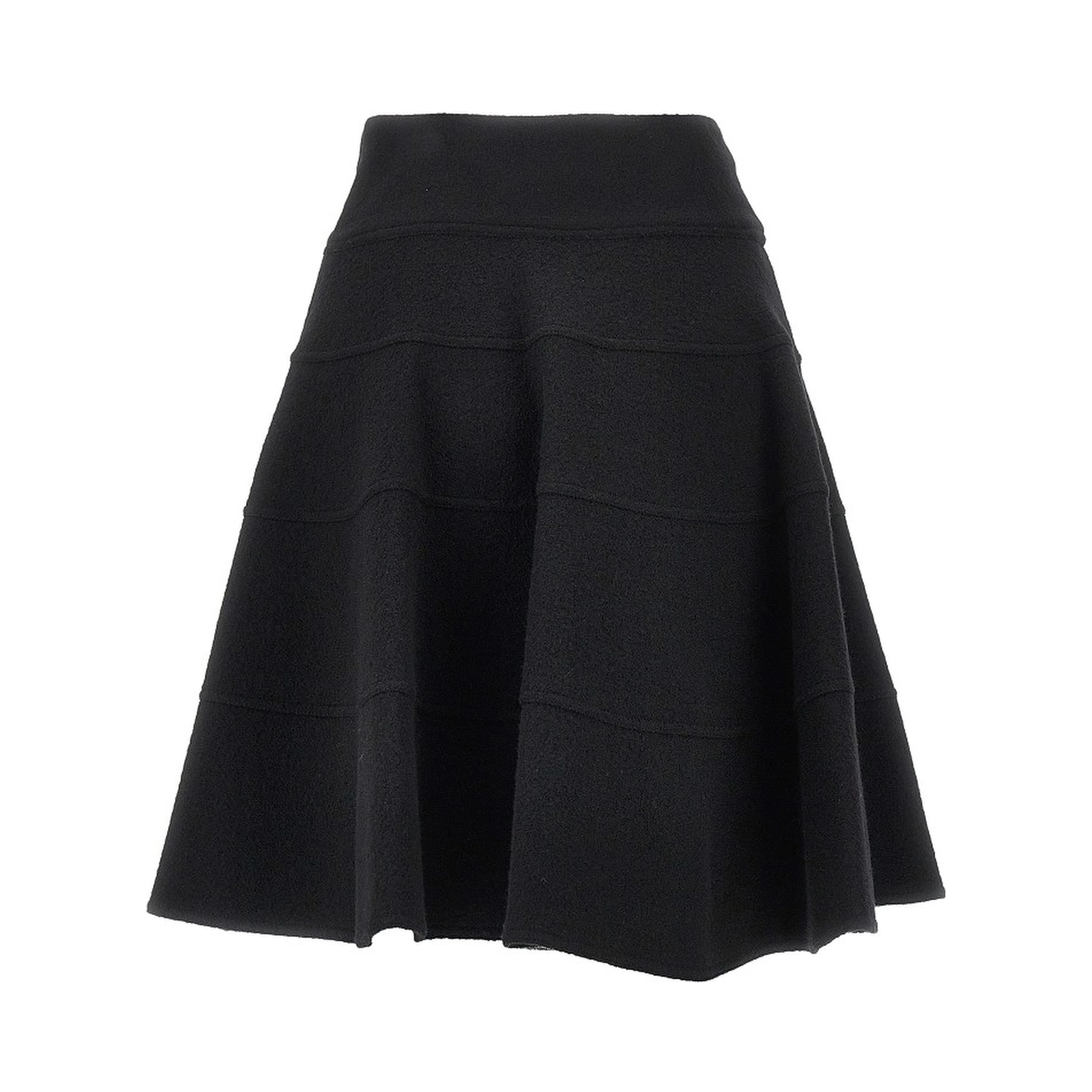 Wool cloth knee-length skirt