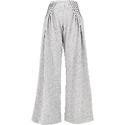 Wide-leg pleated sweatpants