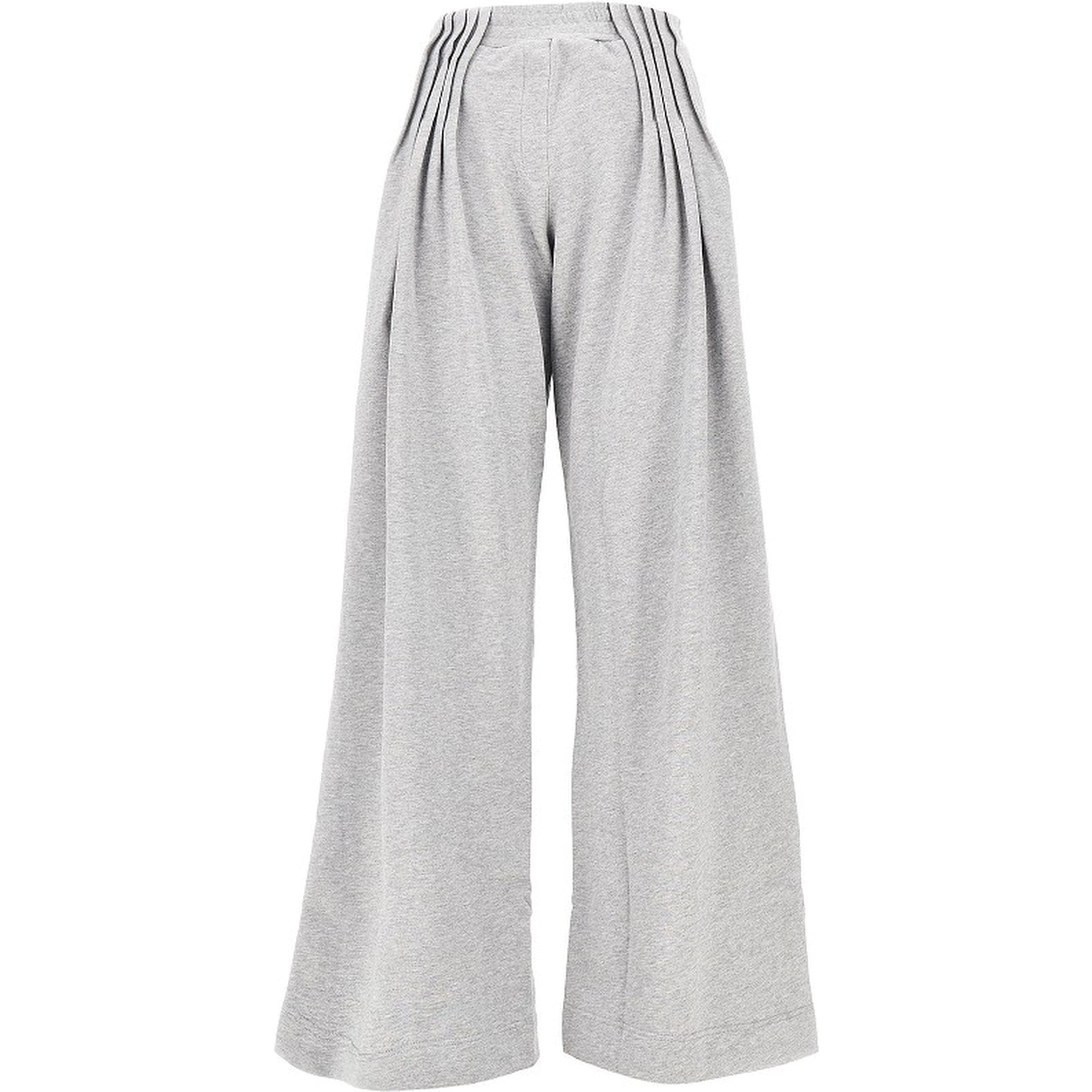 Wide-leg pleated sweatpants