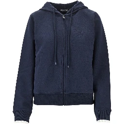 Logo embroidery full-zip hoodie