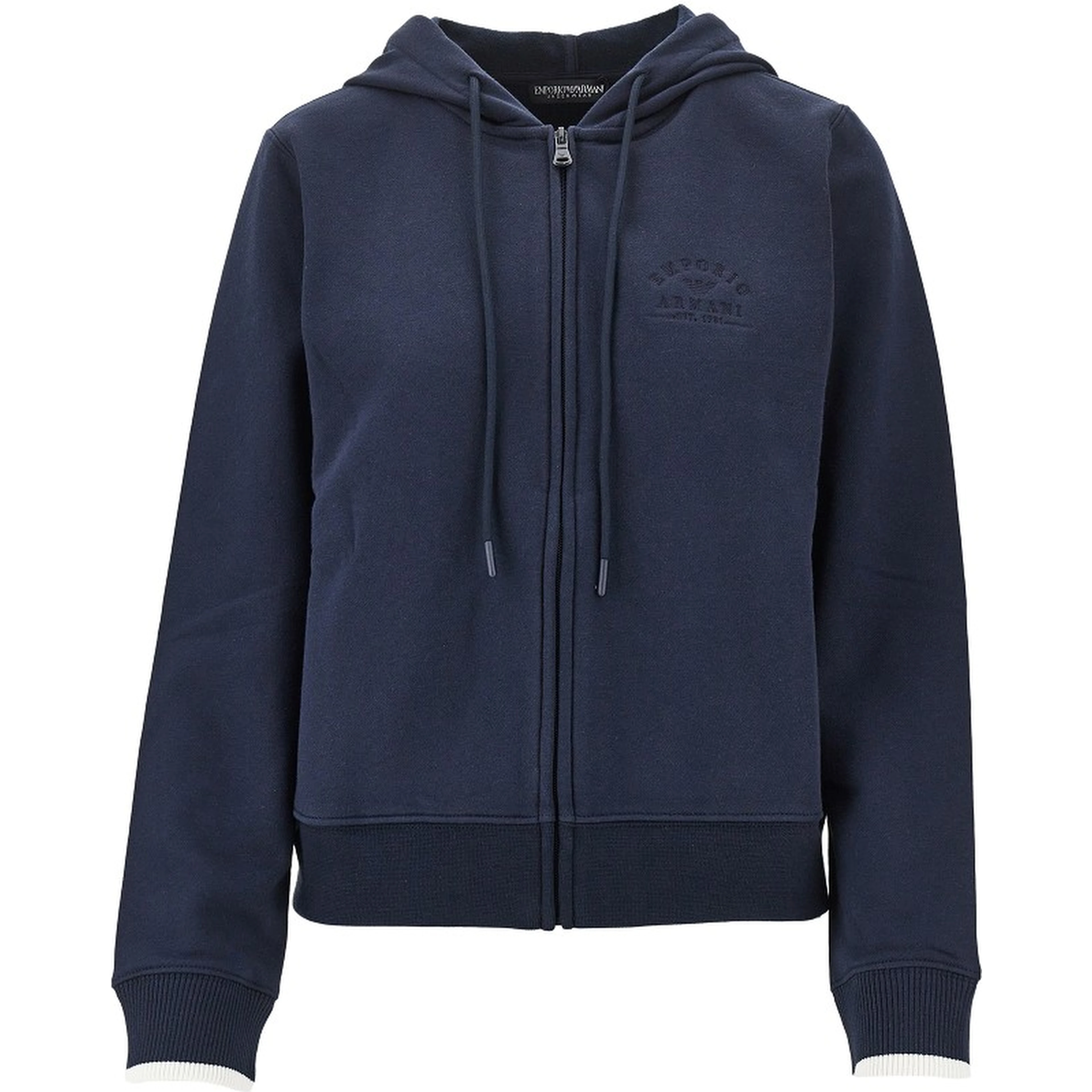 Logo embroidery full-zip hoodie