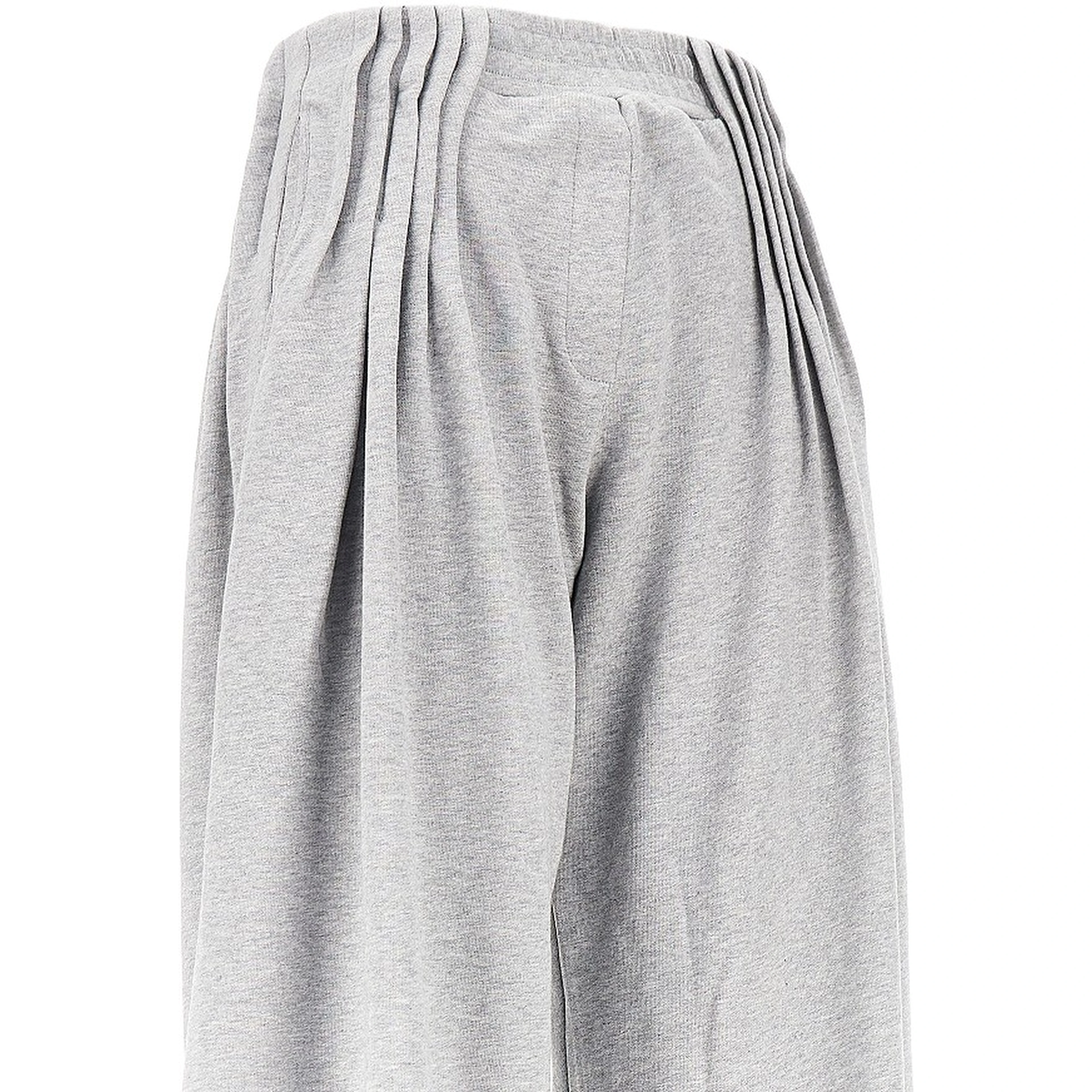 Wide-leg pleated sweatpants