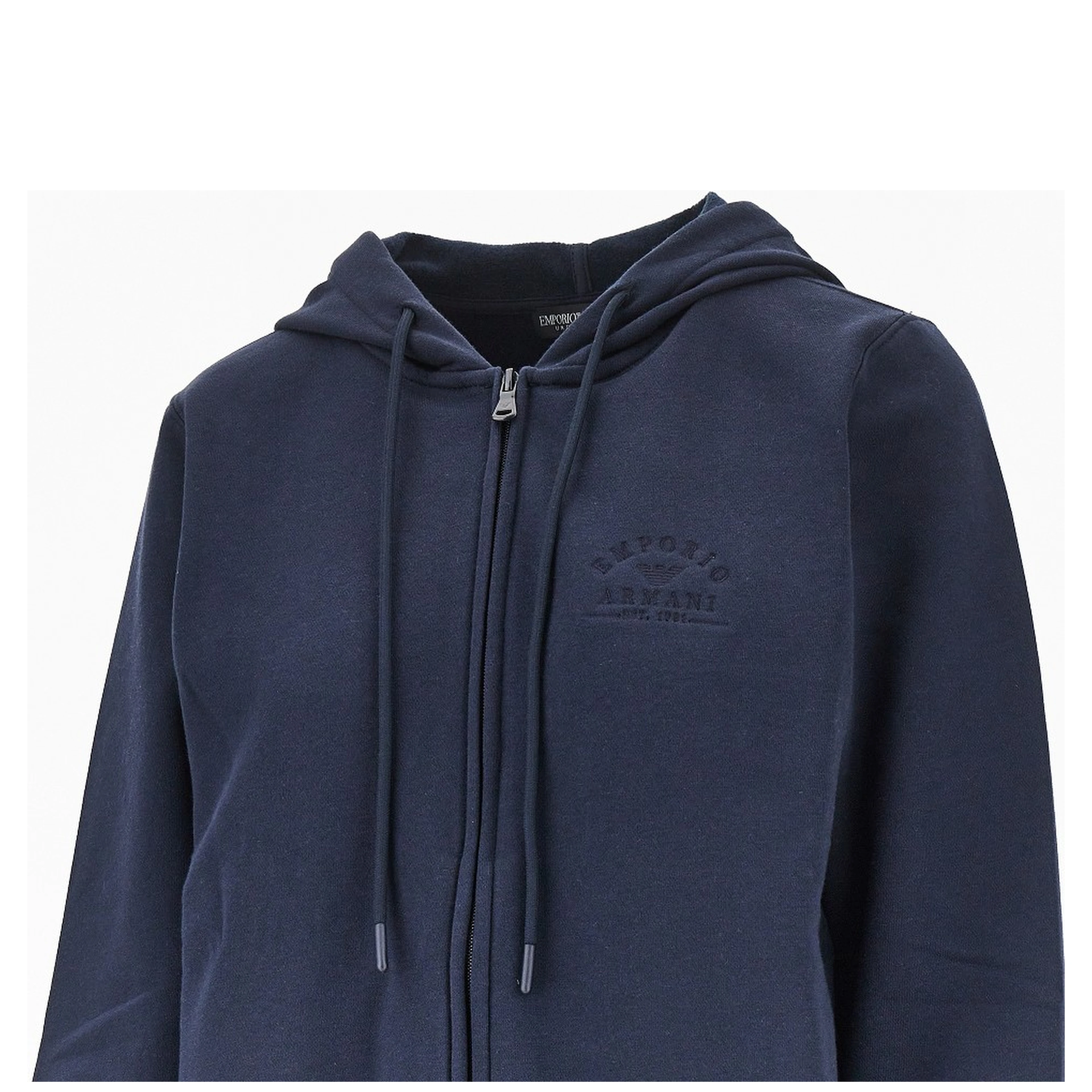 Logo embroidery full-zip hoodie