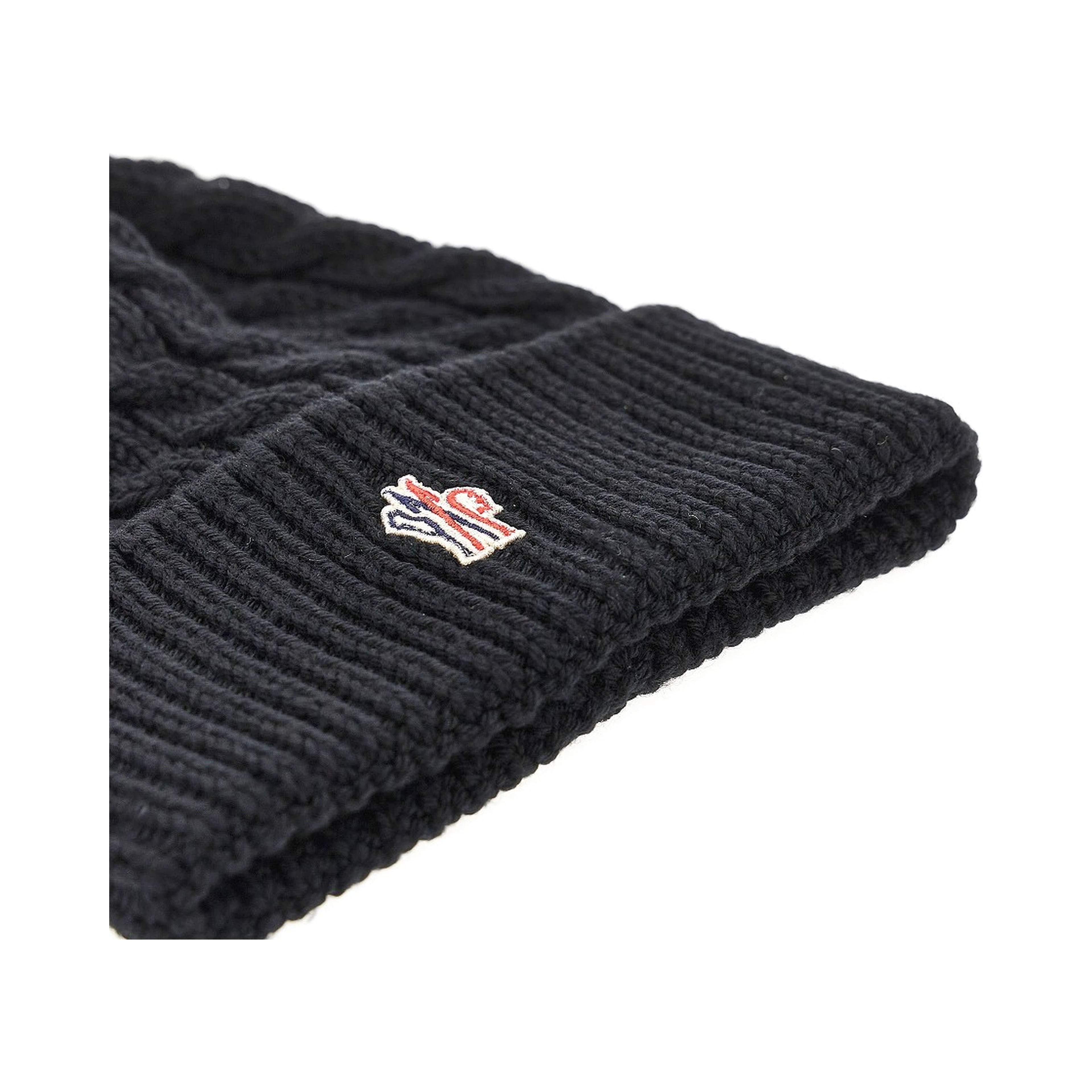 Wool beanie hat with fur pompom