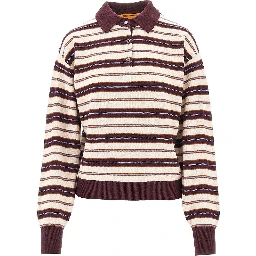 'Collegiate' striped cashmere polo shirt