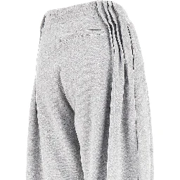 Wide-leg pleated sweatpants