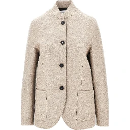 Pressed wool Nehru jacket