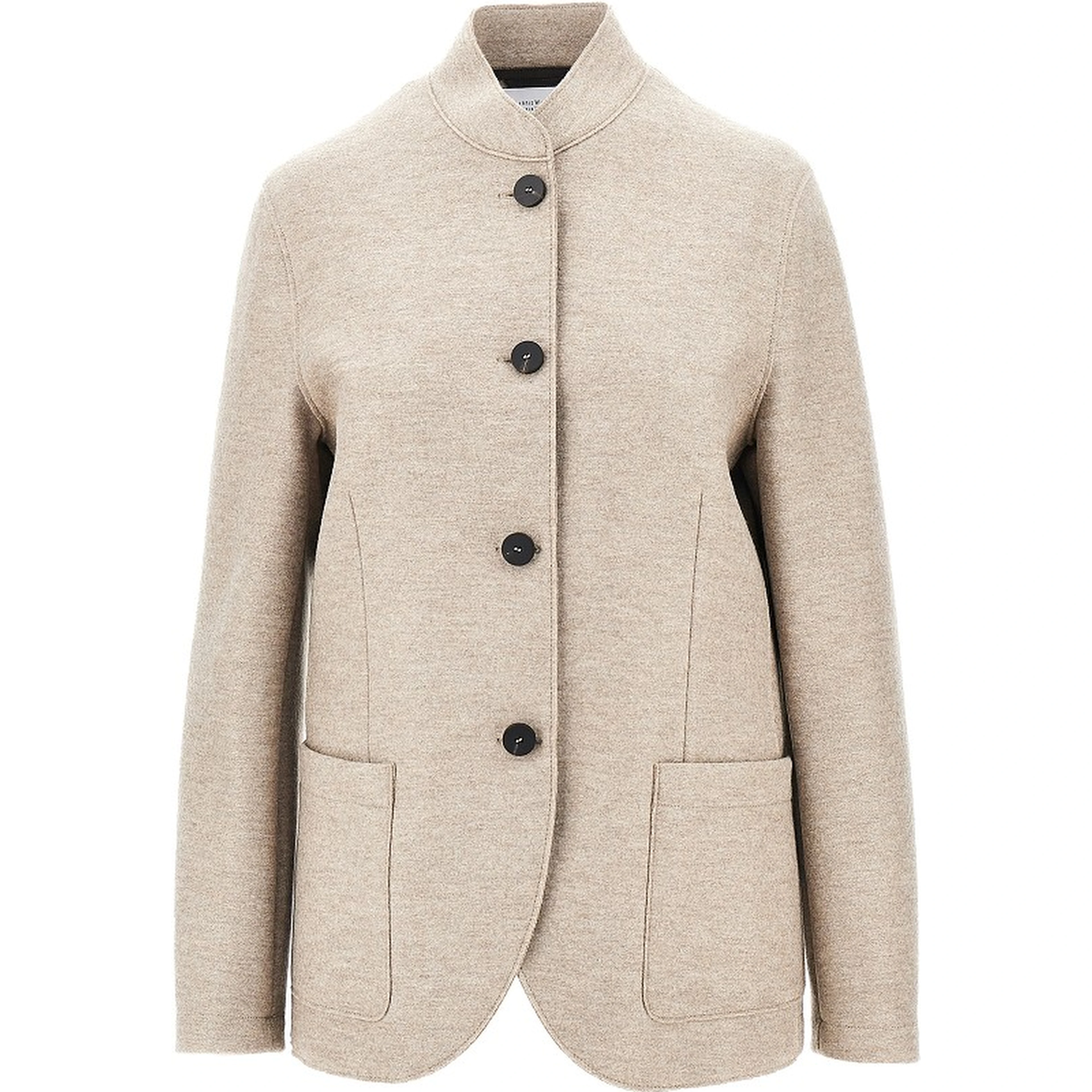Pressed wool Nehru jacket