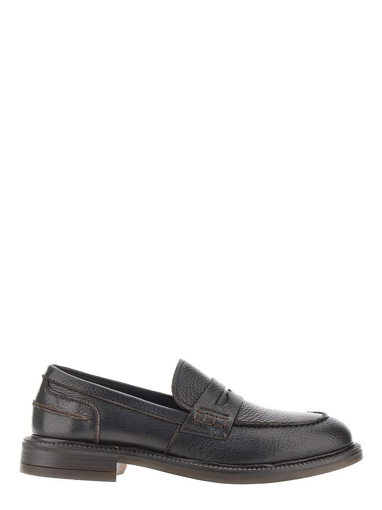 Grained leather loafers