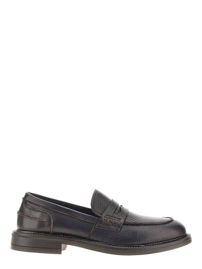 Grained leather loafers
