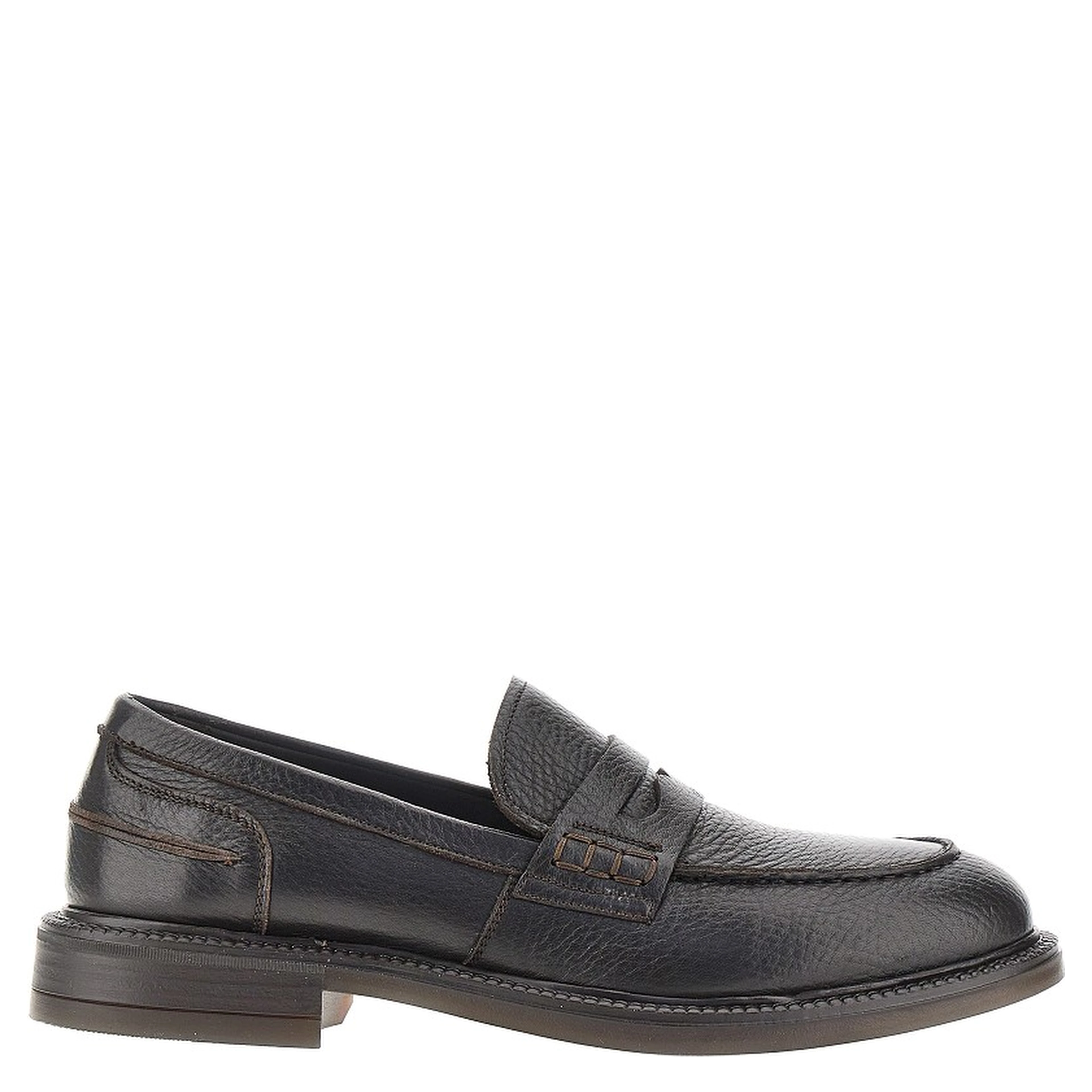 Grained leather loafers
