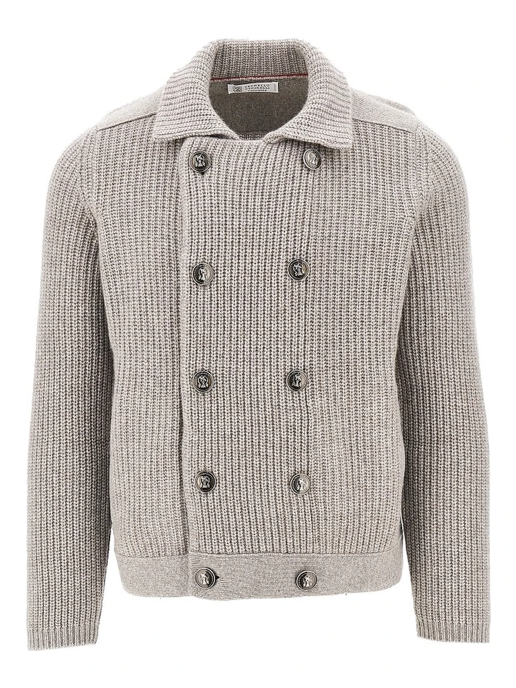 Cashmere double-breasted cardigan
