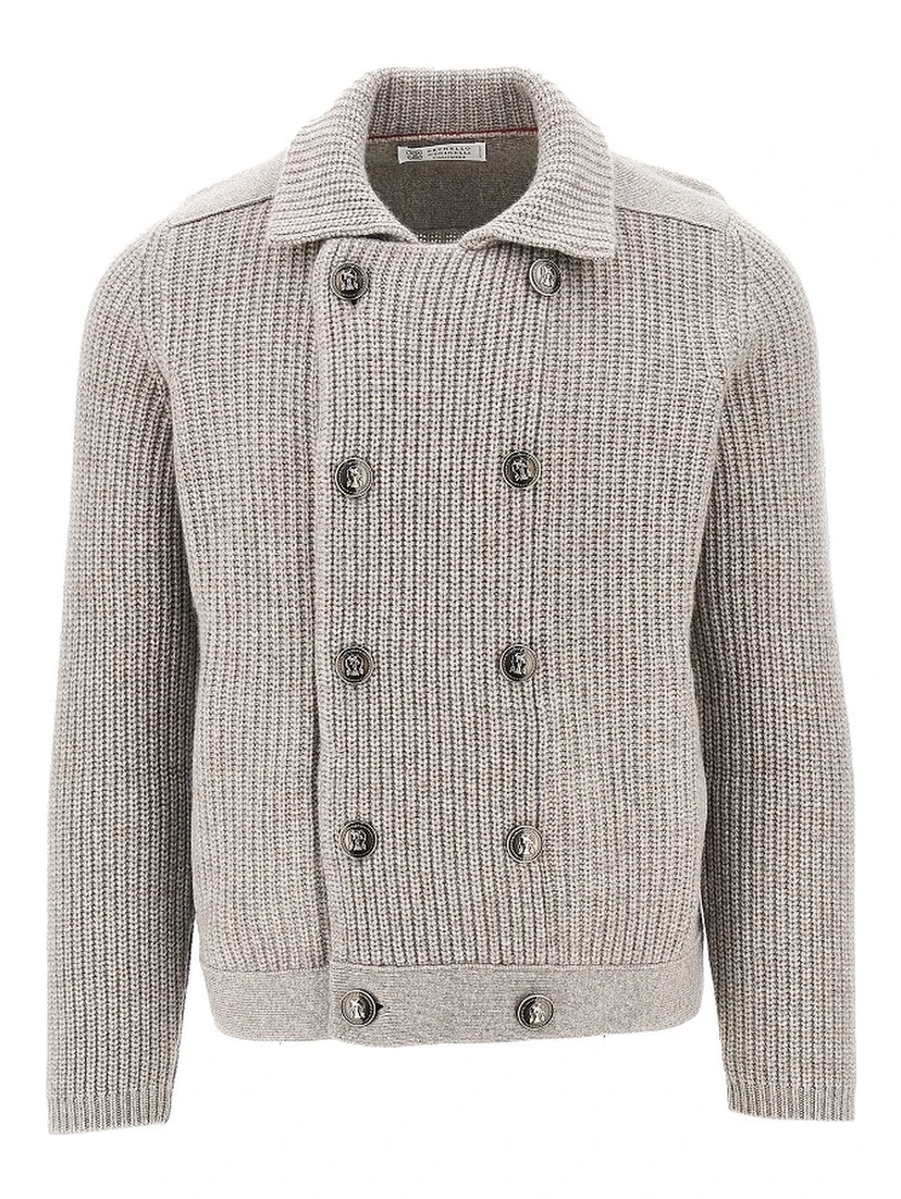 Cashmere double-breasted cardigan