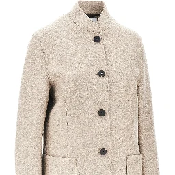 Pressed wool Nehru jacket
