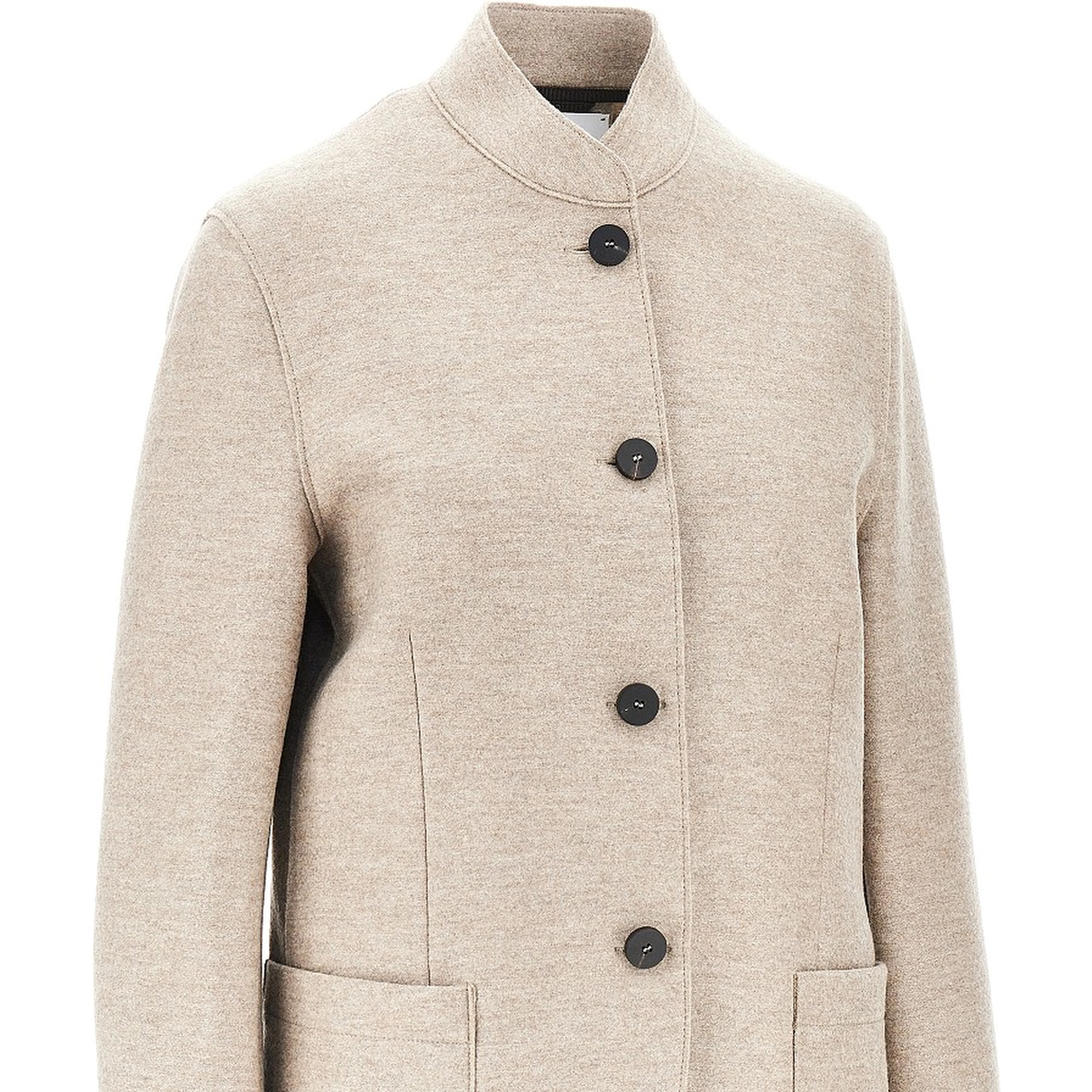 Pressed wool Nehru jacket
