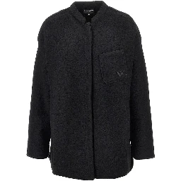 Boiled wool oversized overshirt