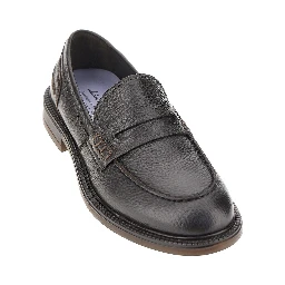 Grained leather loafers