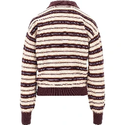 'Collegiate' striped cashmere polo shirt