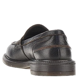 Grained leather loafers