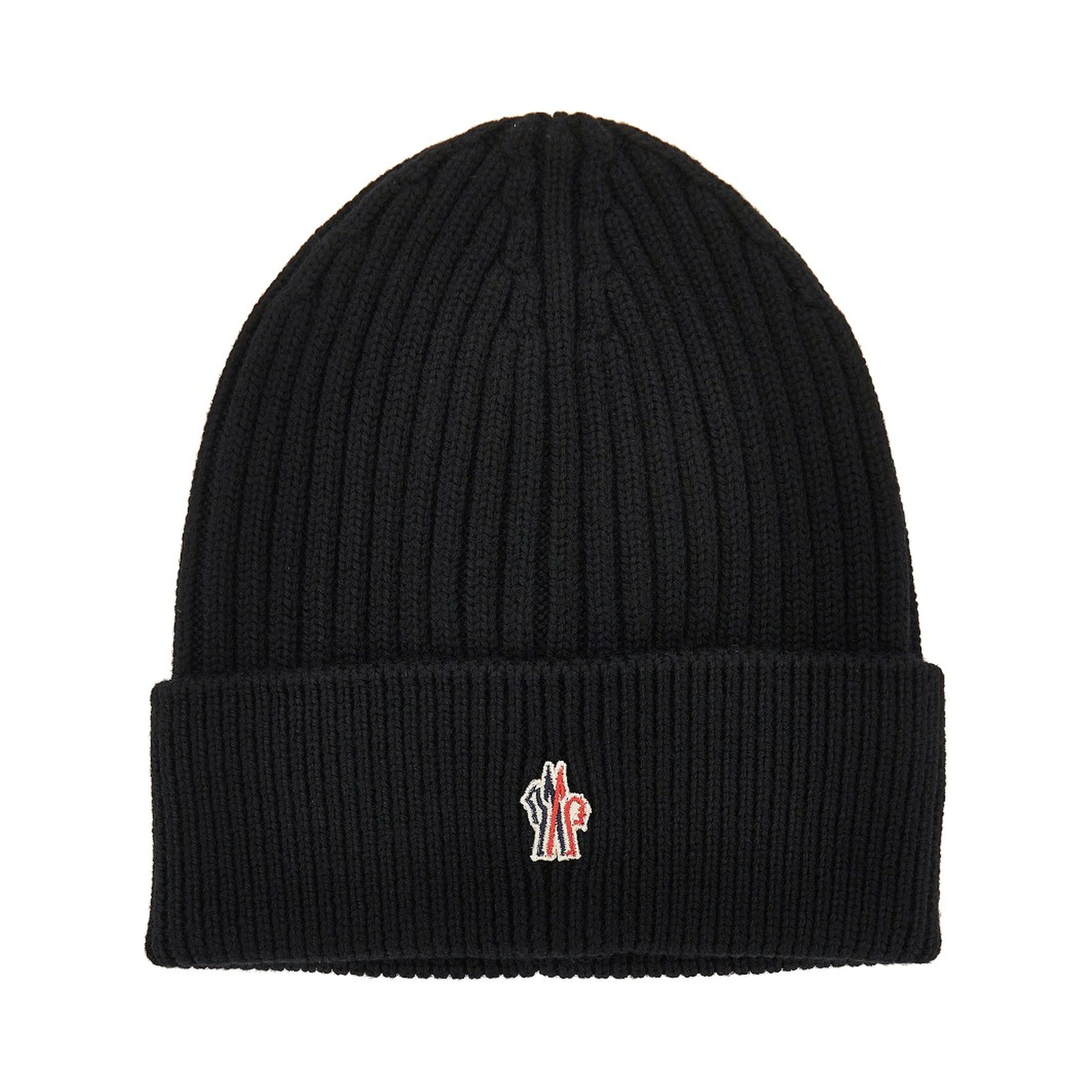 Logo patch wool beanie hat