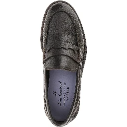 Grained leather loafers