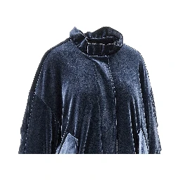 Chenille blouson jacket with gathered neck