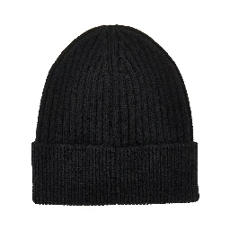 Logo patch wool beanie hat