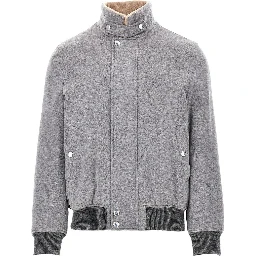 Padded suede leather jacket
