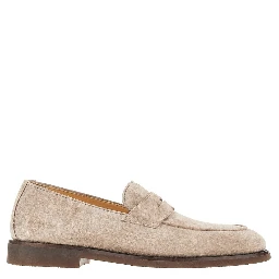 Suede leather penny loafers