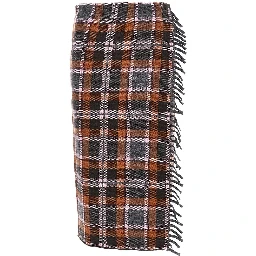 Plaid wrap midi skirt