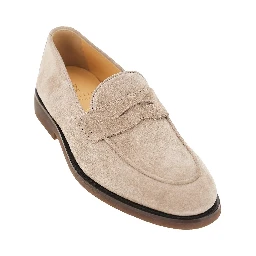 Suede leather penny loafers