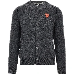 Wool cardigan with Heart patch